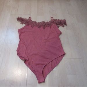 Off the shoulder open back body suit